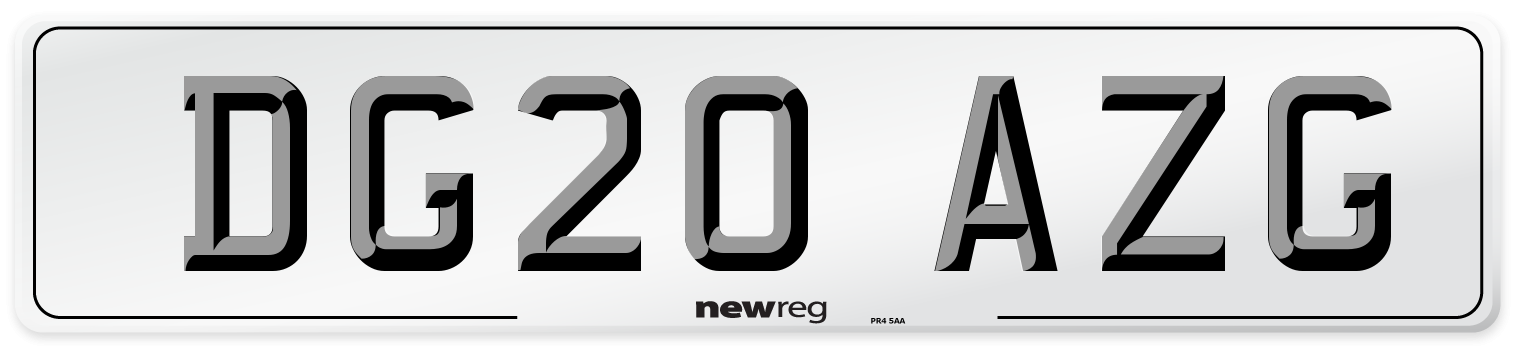 DG20 AZG Number Plate from New Reg
